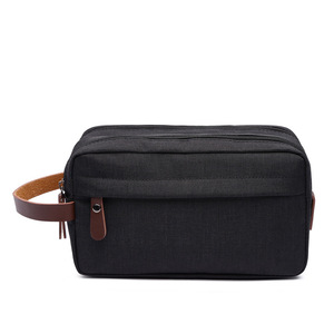 Men's <b>Toiletry</b> Bag Canvas Large Capacity Rectangle Gray Waterproof Travel <b>Storage</b> Bag - Product Image 2
