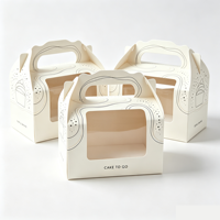 Boîte à pâtisserie en carton recyclable avec fenêtre transparente, conception auto-érectible, taille personnalisable pour l'emballage de gâteaux à la mousse