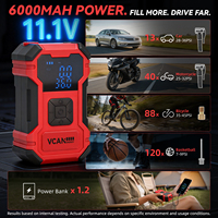 Kit de réparation de pneus crevés avec compresseur d'air, pompe à air portable 150 PSI avec arrêt automatique et LED, kit de réparation de pneus robuste pour voiture, SUV