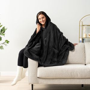 Usine surdimensionné moelleux châle Cape avec capuche femmes portable Sherpa <span class=keywords><strong>polaire</strong></span> manches couvertures Wrap <span class=keywords><strong>Poncho</strong></span> avec capuche pour adultes - Product Image 5