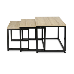 Pieds en fer sur le dessus en MDF personnalisé <span class=keywords><strong>table</strong></span> basse trois pièces carré rétractable ensemble de tables peu encombrantes <span class=keywords><strong>table</strong></span> <span class=keywords><strong>d</strong></span>'<span class=keywords><strong>appoint</strong></span> de canapé - Product Image 6