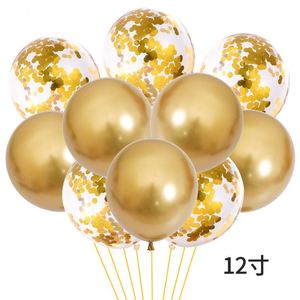 12-Inch 10Pcs/Set Sequin Latex Chrome Metallic Set Confetti <b>Balloons</b> for Christmas and Birthday Party Wedding <b>Decor</b> - Product Image 3