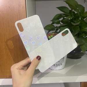 Funda de teléfono móvil con diseño de corazón de amor, cubierta de vidrio holográfico con ranura en blanco, cubierta de sublimación 2D, para <span class=keywords><strong>Xiaomi</strong></span> 11 - Product Image 4