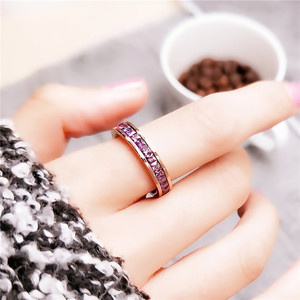 18K PVD Gold Plated Stainless Steel Channel <b>Set</b> <b>Square</b> CZ Ring | Multicolor Options | Waterproof Stackable Fashion Jewelry - Product Image 3
