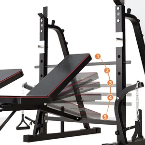 Weightlifting Bench Household Press For Strength Training Fitness Equipment With Dip Station