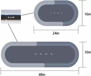 Tapis en pierre de diatomée personnalisé 40*60cm, super absorbant, tapis de bain, tapis de sol en diatomite, tapis de salle de bain - Product Image 6