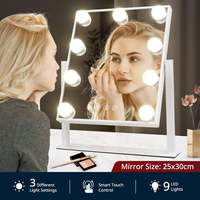 Magnifying LED Makeup Mirror with Adjustable Brightness for Bedroom Use