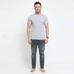 Camiseta de Manga Corta para Hombre, Cómoda, Transpirable, de Color Sólido, de Secado Rápido, Cuello Redondo, Tejida, en Oferta en Línea con MOQ Bajo - Product Image 1