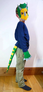 Masque et queues de dinosaure en feutre de laine faits à la main - Amusant, durable, éducatif, pour les enfants de 5 à 7 ans, unisexe, excellente idée <span class=keywords><strong>cadeau</strong></span> - Product Image 3