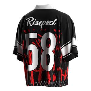 เสื้อโปโลอเมริกันฟุตบอลทรงหลวม เนื้อผ้าซับเหงื่อ ดีไซน์วินเทจ ลายพิมพ์แบบสั่งทำ เหมาะสำหรับชุดทันสมัย - Product Image 4