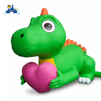 Grand dinosaure gonflable publicitaire pour la Saint-Valentin, personnage de dessin animé vert d'extérieur