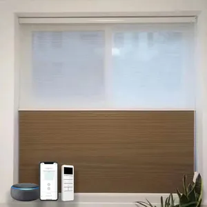Smart Top down bottom up modern honeycomb double cell block out cordless blinds