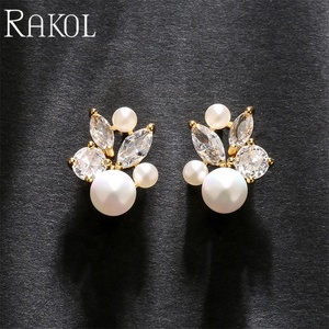 Rakol ต่างหูไข่มุกชุบทอง, ต่างหูแฟชั่น2025ของผู้หญิง EP5566 - Product Image 6