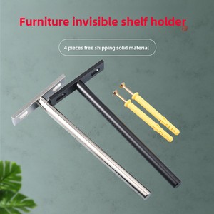 Support d'étagère dissimulé en forme de T <span class=keywords><strong>invisible</strong></span> de 10 cm Support fixe mural noir pour étagère dissimulée - Product Image 4