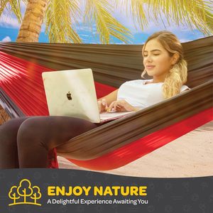 Sedia Amaca da Campeggio in Nylon e Acciaio, Resistente, Singola o Doppia, Capacità 400 lb, con Cinghie per Alberi e Borsa per il Trasporto, per Viaggi e Escursioni - Product Image 4