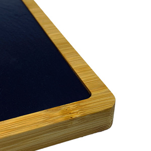 Hete Verkoop Natuurlijke Western Bamboe Steak Plaat Met Leisteen Zwarte Diner Dienblad Natuurlijke Leistenen Steak Board Bamboe - Product Image 4