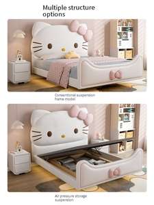 Mobili di Design Moderno Letto Hello Kitty con Struttura Matrimoniale in Legno per Bambini e Ragazze Stile Cartone Animato - Product Image 3