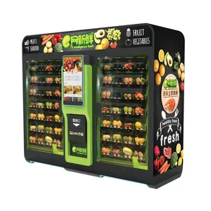 Supermarket 32 Inch Touch Screen Double Cabinet Vegetable And Fruit Vending Machine Healthy Food Eggs Meats Vending Machine