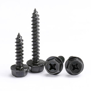 Tornillos Autorroscantes de Cabeza Hexagonal de Acero Inoxidable 304 con Recubrimiento de Zinc Negro, Precio de Fábrica, Sistema Métrico M3 M5 M6, Tornillo Autorroscante con Brida Hexagonal - Product Image 2