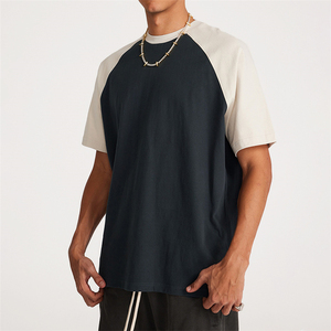Venta al por mayor de los hombres de cuello alto de gran tamaño camiseta blanca Plain Boxy Fit Heavy 100% Material de punto de algodón - Product Image 5