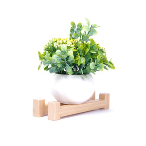 Bamboo succulent indoor plant <b>stand</b>, desktop office plant flower <b>pot</b> <b>stand</b>, windowsill green plant bamboo plant <b>stand</b> - Product Image 1