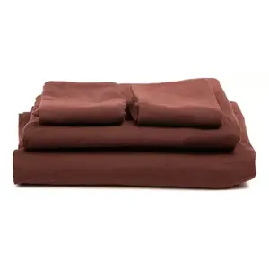 Juego de Sábanas Individuales de Franela 100% Algodón, Transpirables, para Uso Doméstico, Teñido Liso, Estilo Sólido, Ropa de Cama para Adultos - Product Image 3