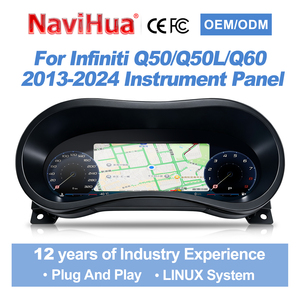 หน้าปัดดิจิตอล Navihua สำหรับ Infiniti Q50/Q50L/Q60 ปี 2013-2024 อัพเกรดรถยนต์ ระบบ Linux พร้อม Carplay - Product Image 2