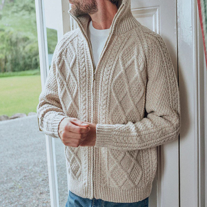 คาร์ดิแกนแขนยาวเสื้อกันหนาวมีซิปสำหรับผู้ชาย, คาร์ดิแกนหนาอบอุ่น100% - Product Image 2