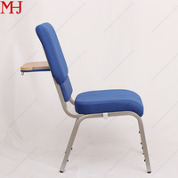 Chaise d'église d'intérieur/extérieure en tissu durable portable empilable de conception moderne de chaise de théâtre de jambe en métal de fer fait main