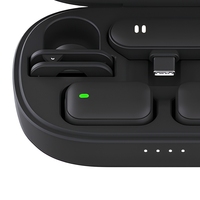 Kit d'enregistrement extérieur sans fil avec microphone cravate longue portée, bonnette anti-vent et étui de transport