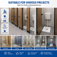 WC à la turque moderne en céramique blanche, à poser au sol, avec fonctions antidérapantes et faciles à nettoyer, pour hôtels et familles, inclut un cuvette de toilette à la turque