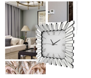 <span class=keywords><strong>Reloj</strong></span> de pared de moda con personalidad cuadrada de luz de lujo, <span class=keywords><strong>reloj</strong></span> decorativo para el hogar, <span class=keywords><strong>reloj</strong></span> de pared con espejo - Product Image 2