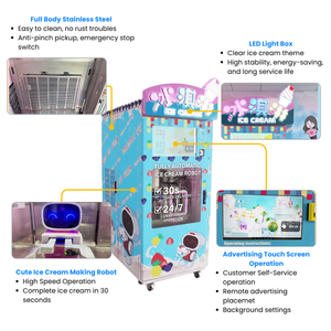 Nuevo Dispensador Robótico de Helados con Ventana Visual Inteligente para Limpieza, Producción Interactiva, Capacidad para 60 Vasos, Ideal para Resorts Familiares - Product Image 4