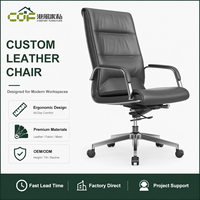 Silla de Oficina Ergonómica con Reposabrazos, Respaldo Sólido, Silla de Escritorio para Computadora, Silla de Oficina Moderna de Cuero