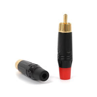 Conectores de Audio RCA, Adaptador de Cable Coaxial, Conector Macho Dorado sin Soldadura para Altavoces