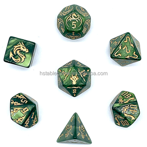 Juego de dados Polyhedral Pearl Dragon Dnd para mazmorras y dragones Rgp Dados RPG de alta calidad - Product Image 3