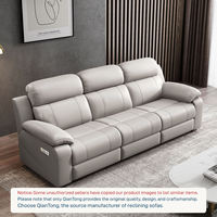 Canapé modulaire électrique inclinable en cuir PU moderne en gros, ensemble de meubles de salon, salon, 3 places, ports USB électriques
