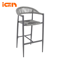 Tabouret de bar haut commercial chaise comptoir meubles chaises en corde en osier restaurant en plein air tabourets de bar
