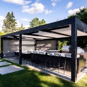 Chất lượng cao sang trọng vườn Pavilion kim loại pergola nhôm ngoài trời cơ giới bioclimatic thanh lịch kim loại <span class=keywords><strong>trellis</strong></span> cho vườn ARBOR - Product Image 2