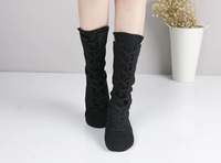 Bottes de danse de jazz montantes à lacets en toile à semelle souple pour femmes, idéales pour la danse moderne et lyrique - Vente en gros