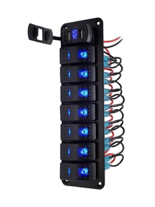 Yuhe YH-DH8-QA 7 Gang LED Toggle Panel with <b>USB</b> Slot Digital Voltage Display Waterproof Rocker <b>Switch</b> - Product Image 5