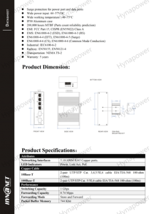 สวิตช์อุตสาหกรรม OEM/ODM แบบไม่ต้องจัดการ 5-10/100M-Port Unmanaged PoE+ Din-Rail ความเร็วสูง 4xPoE พอร์ต 120W IP40 -40~75 ℃   CE FCC สำหรับกล้องวงจรปิด/เซ็นเซอร์น็อต - Product Image 5
