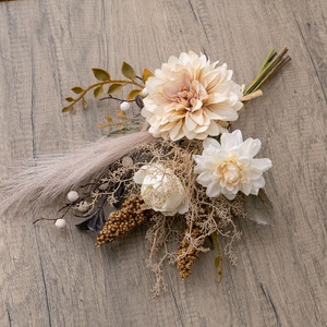 Bouquet de fleurs artificielles CallaFloral avec dahlias et lierre pour décoration de mariage et de maison CF02053 - Product Image 3