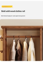 Porte-manteau en bois avec miroir intégré et armoire de rangement rotative pour chambre à coucher, mobilier de maison