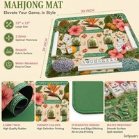 Tapis de Mahjong Américain Moderne 31.5/33 en Caoutchouc Antidérapant, Réduction du Bruit, Housse de Table Silencieuse, Luxe, Designer, Durable, pour Casino et Jeux d'Aargent