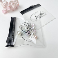 Bolsa con cremallera esmerilada de PVC transparente personalizada de lujo, bolsita impresa, bolsas con cierre de cremallera para joyería
