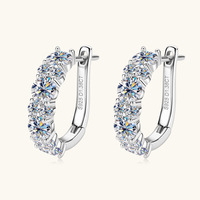 Boucles d'oreilles en argent sterling 925 avec moissanite de laboratoire de 2,76 ct, couleur D, clarté VVS1, taille ronde, pour femmes