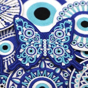 Atacado: Emblemas Bordados Termocolantes de Alta Qualidade com Olho Grego, Mão de Hamsá e Mandala para Jaquetas, Bolsas e Roupas - Product Image 4