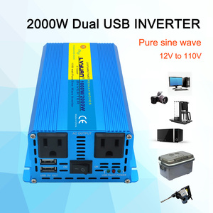 <span class=keywords><strong>Lvyuan</strong></span> <span class=keywords><strong>1000W</strong></span> 2000W Onduleur à onde sinusoïdale pure 12V 24V à 110V 220V Compact avec 2 ports USB pour RV/Camping - Product Image 6