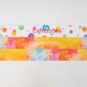 Cinta con Estampado de Salpicaduras de Acuarela Naranja, Cinta con Estilo Tie Dye Degradado para Decoración de Celebraciones de Cumpleaños - Product Image 2